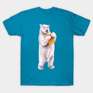 Smart Polar Bear Book Lover T-Shirt